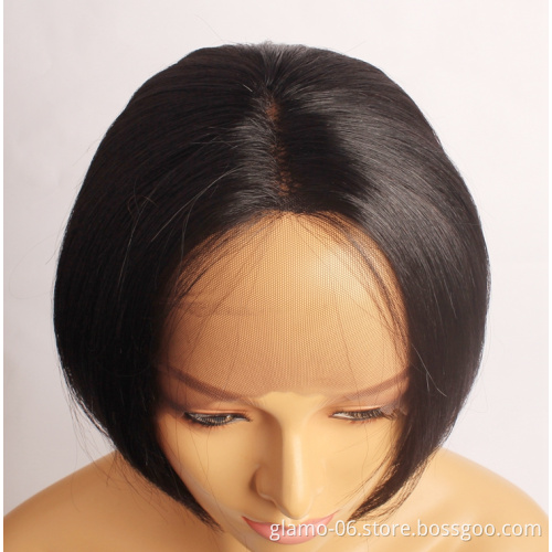 Brazilian Virgin human Hair Lace Front Wig,Short Bob Wig With Transparent Lace,Natural Hair Line